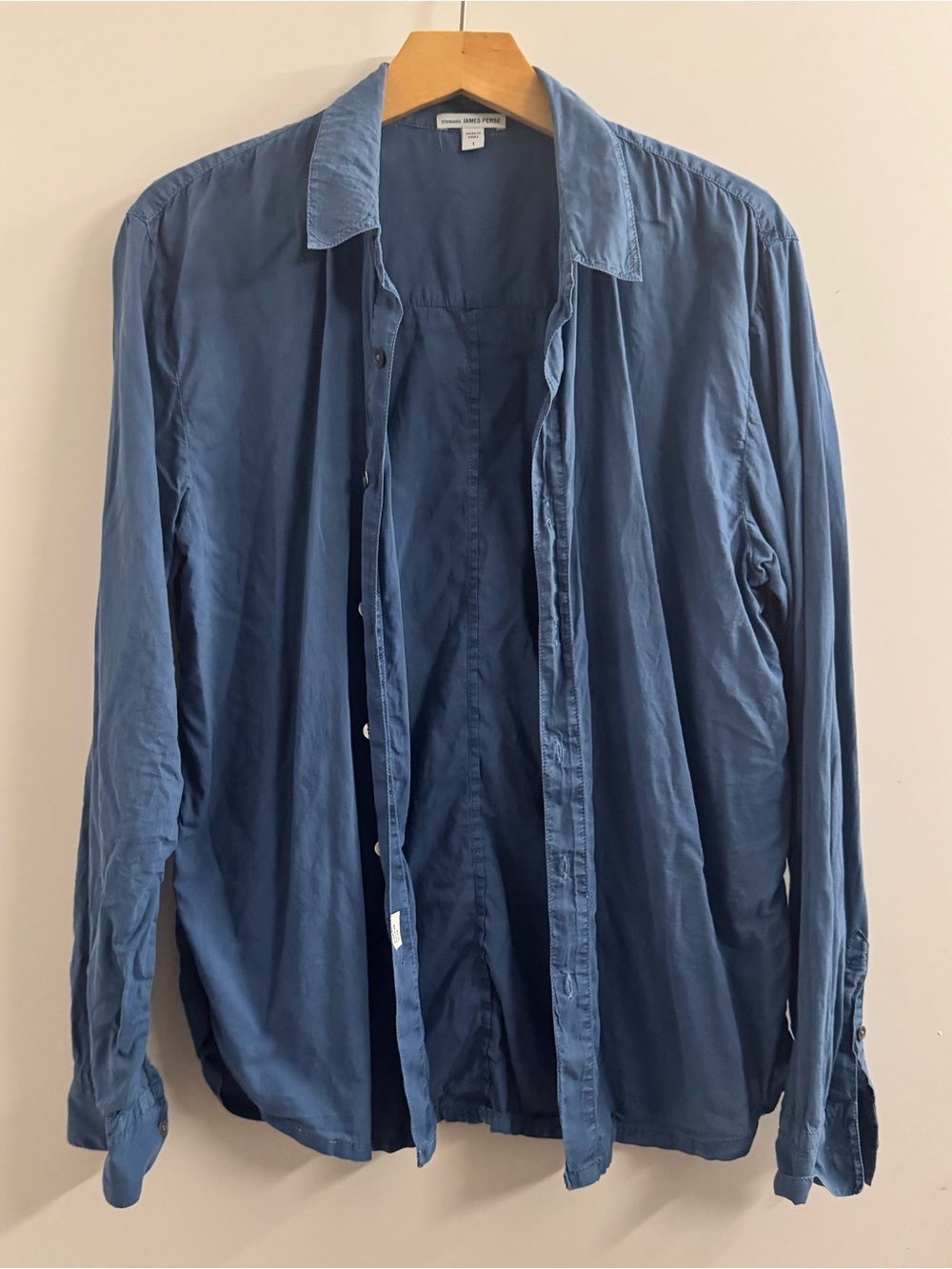 James Perse Blue Casual Button-Down Shirt